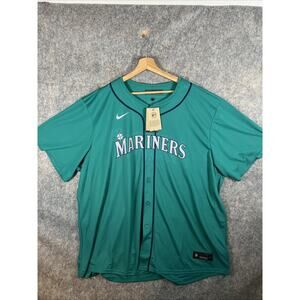 Nike Dri-Fit Seattle Mariners Baseball Jersey Men’s Size 4XL Teal Blue MLB NEW